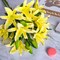 Lily Artificial Flowers Bulk 30” Long Stems 12 Silk Flower Heads Bouquet, Wedding Decoration Office DIY Indoor Home Decor Mothers Day Gift, 3pcs